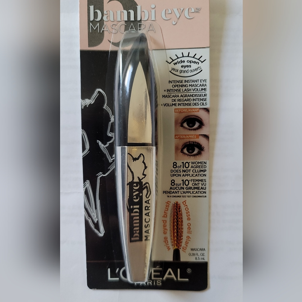 L'Oreal Bambi Eye Mascara 407 Extra Noir Volumizing (0.28oz/8.5ml) New